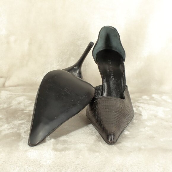 COLIN STUART Black Leather High Heel D'orsay Pump Women's Shoes Size 10 M - Picture 7 of 7